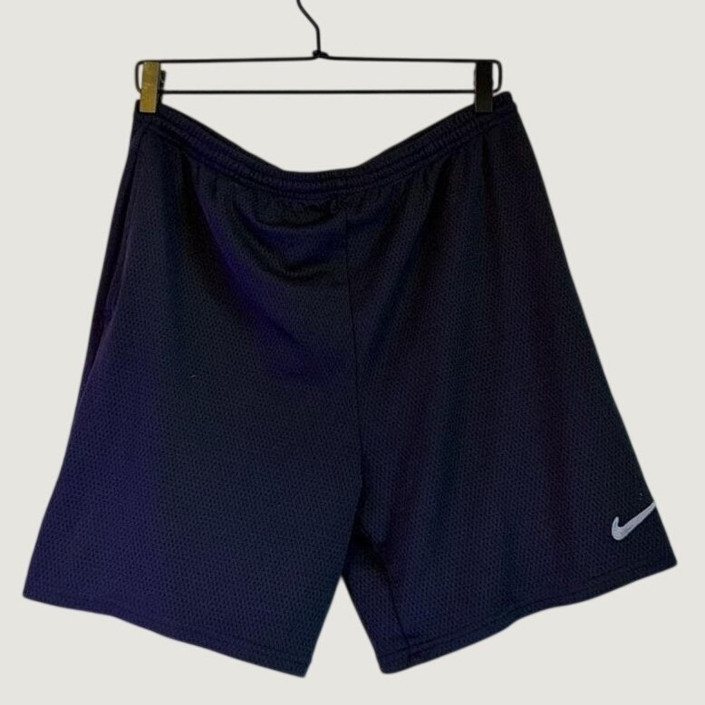 Nike Mens‎ Mesh Basketball Shorts Black Embroidered Swoosh Small Gym Shorts
